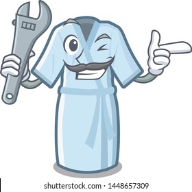 Mechanic bathrobe isolated with in the cartoon