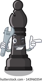 Mechanic bishop chess in the cartoon shape