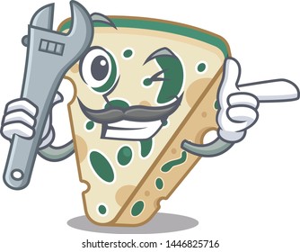 Mechanic blue cheese isolated with the mascot