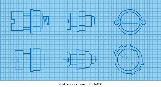 mechanic blueprint background. vector illustration