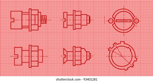 mechanic blueprint background. vector illustration
