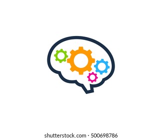 Mechanic Brain Gear Logo Design Template