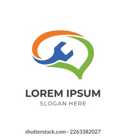 diseño de logotipo cerebral mecánico con estilo de color plano