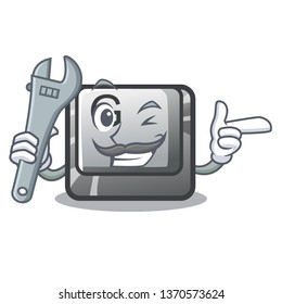 Mechanic button G installed on mascot computer