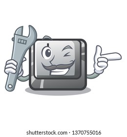 Mechanic button I isolated in the cartoon