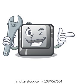 Mechanic button L on a game cartoon