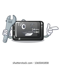 Mechanic button tab isolated with the mascot