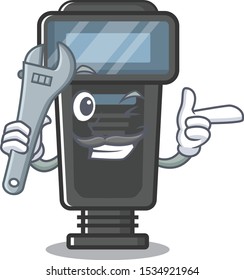 Mechanic camera flash with the  character