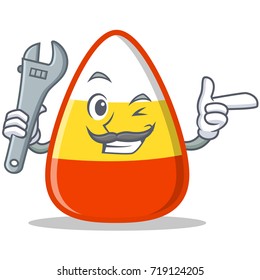 Mechanic candy corn character cartoon