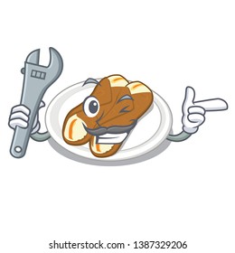 Mechanic cannoli in the a cartoon shape