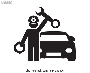 Mechanic Car Icon Vector Illustration Eps10 Stock Vector (Royalty Free ...