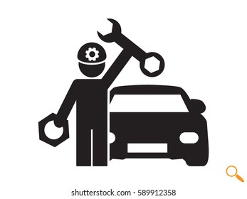 mechanic, car, icon, vector illustration eps10
