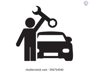 mechanic, car, icon, vector illustration eps10