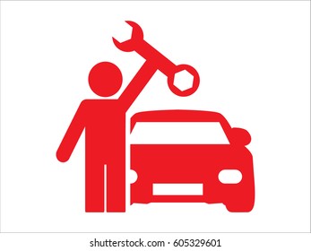 mechanic, car, icon, vector illustration eps10