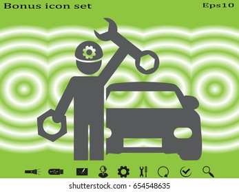 mechanic, car, icon, vector illustration eps10
