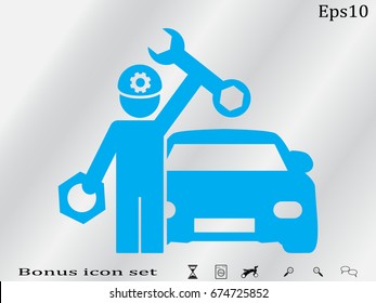 mechanic, car, icon, vector illustration eps10
