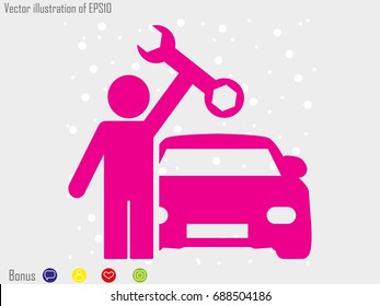 mechanic, car, icon, vector illustration eps10
