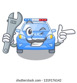 Mechanic car police isolated with in mascot