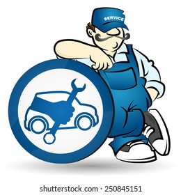 Mechanic car repair for the vector