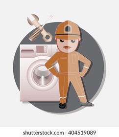 Mechanic Cartoon Character