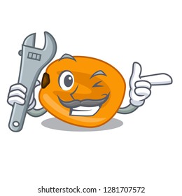 Mechanic cartoon corn nuts ready to eat