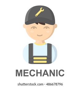 Mechanic cartoon icon. Illustration for web and mobile design.