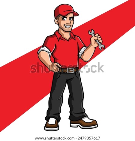 
Mechanic Cartoon Mascot Character Design