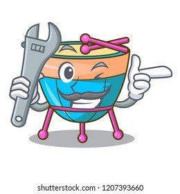 Mechanic cartoon timpani isolated on the mascot
