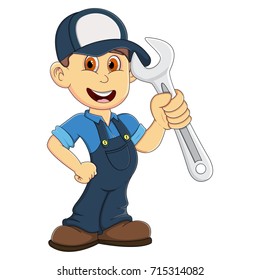 Mechanic Cartoon Vector Illustration