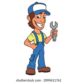 Mechanic cartoon vectorized in high quality.