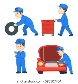 Mechanic cartoons set 2
