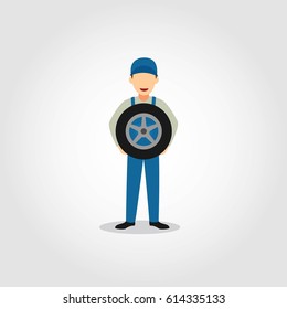Mechanic Character Design Vector