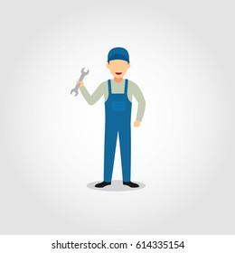 Mechanic Character Design Vector