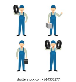 Mechanic Character Design Vector