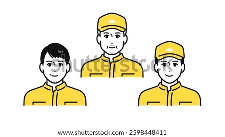 Mechanic character icon illustration set