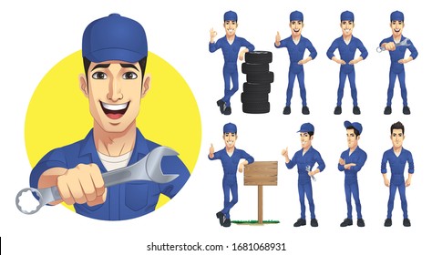 Mechanic Character Set_Vector EPS 10
