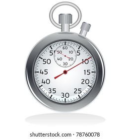 Mechanic chromed stopwatch on white background