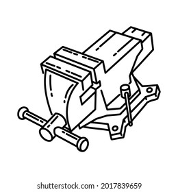 Mechanic Clamp is Part of Mechanical Equipment Device Hand Drawn Vector Icon Set.