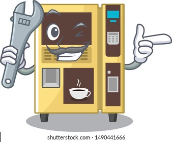 Mechanic Coffee Vending Machine Cartoon 스톡 벡터(로열티 프리) 1490441666