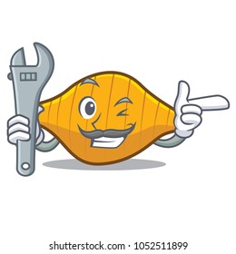 Mechanic conchiglie pasta mascot cartoon