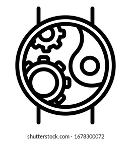 Mechanic construction hand watch icon. Outline mechanic construction hand watch vector icon for web design isolated on white background