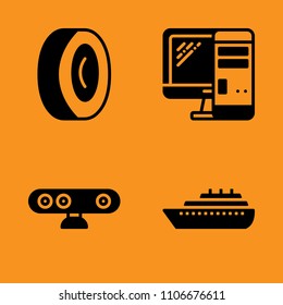mechanic, copy, teacher teaching and internet icons set. Vector illustration for web and design