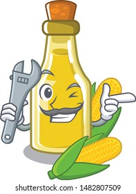 Mechanic corn oil in the character shape