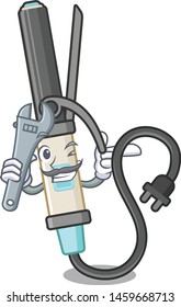 Mechanic curling iron above dressing table character