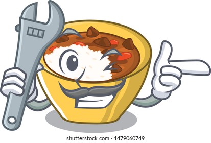 Mechanic curry rice in the character shape