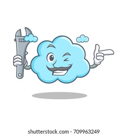 Mechanic cute cloud character cartoon