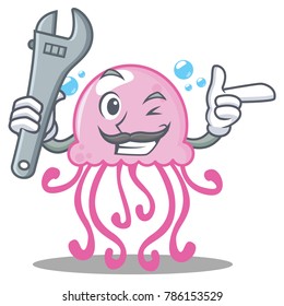 Mechanic cute jellyfish character cartoon