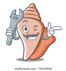 Mechanic cute shell character cartoon