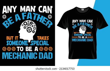 Mechanic dad t shirt design template