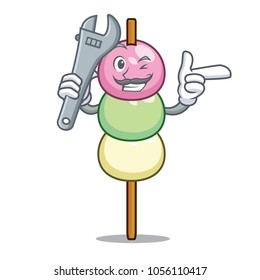 Mechanic dango mascot cartoon style